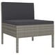 preview thumbnail 3 of 3, vidaXL 6 Piece Patio Lounge Set with Cushions Poly Rattan Gray - 22.4" x 27.1" x 26.3"