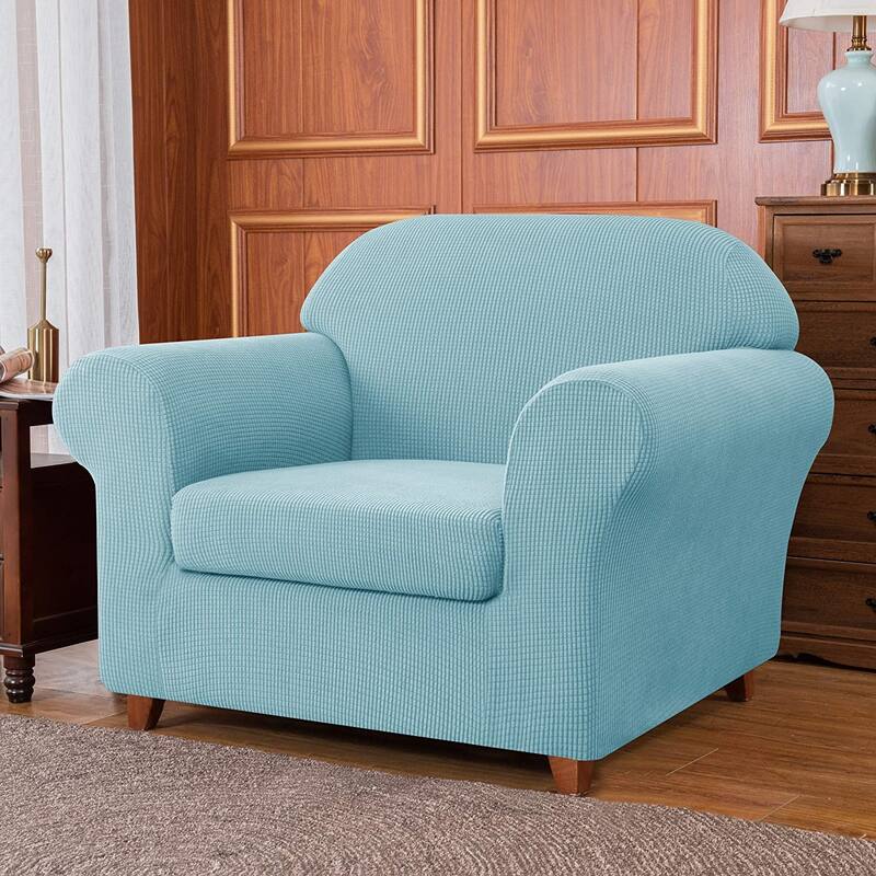 Subrtex Stretch Sofa Chair Cover Loveseat Couch Sofa Slipcover - Armchair - Steel Blue