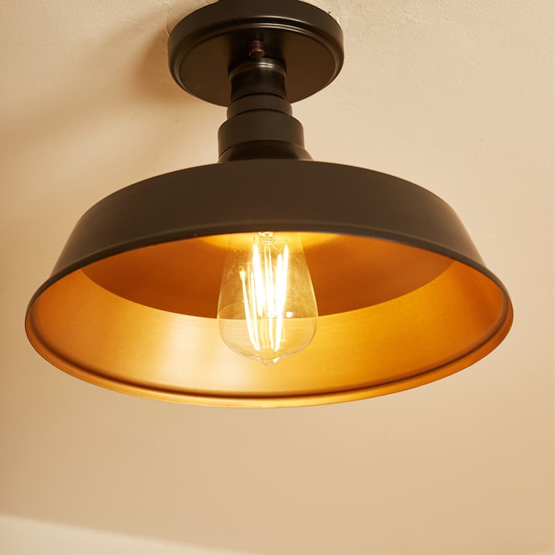 2 Light Simple Dome Semi Flush Mount 2 Pack - 12"x8.28"