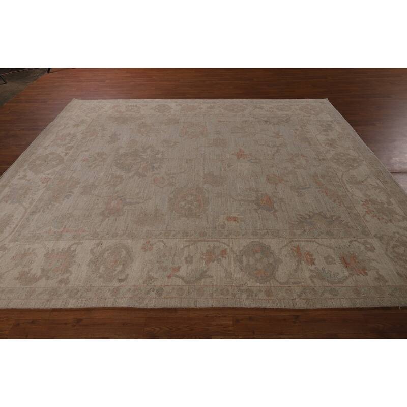 Oushak Turkish Area Rug Vegetable Dye Handmade Wool Carpet - 8'3"x 9'8"