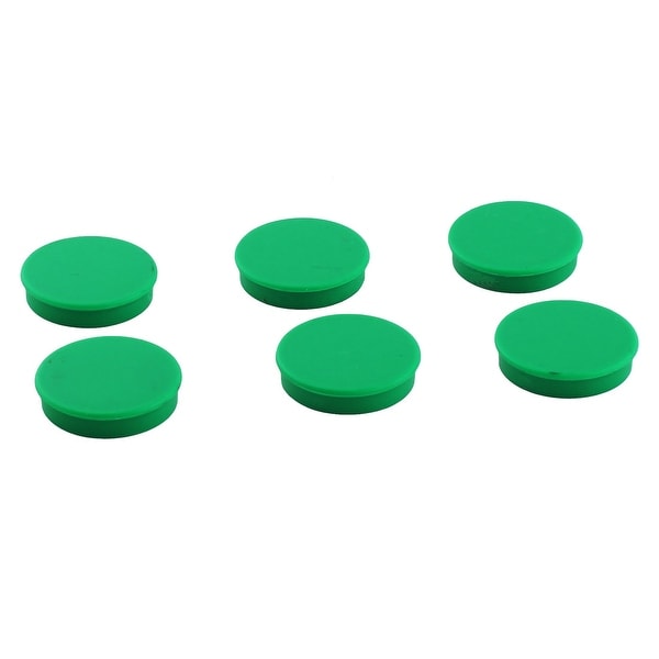 Office Home Plastic Shell Round Shaped Magnet Sticker Green 8pcs