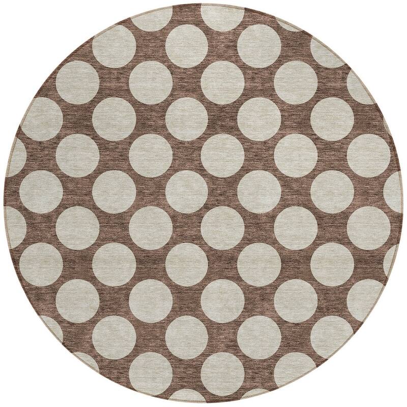 HomeRoots Polka Dot Transitional Rectangle Outdoor Rug