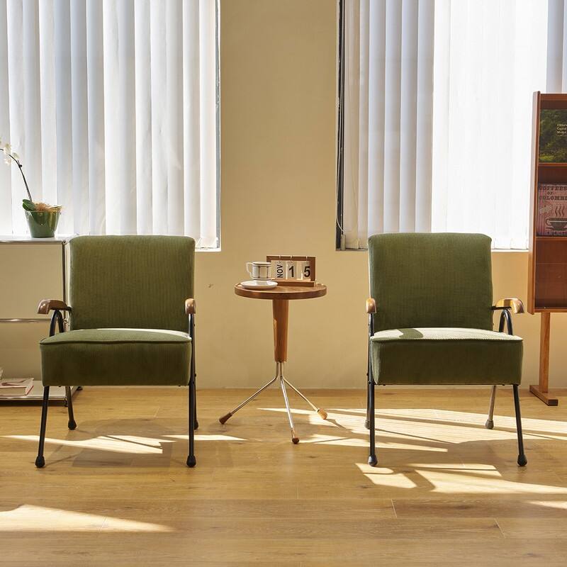 Accent Armchair - Modern Wingback Chair with Metal Legs for Living Room, Office, Bedroom or Dining Space