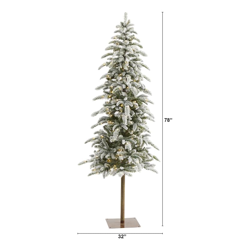 6.5Ft Pre-Lit Christmas Tree - Alpine Artificial Tree with Warm White Lights & Bendable Branches - Holiday Decor - 72