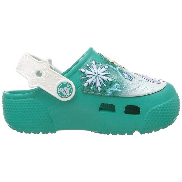 girls teal crocs