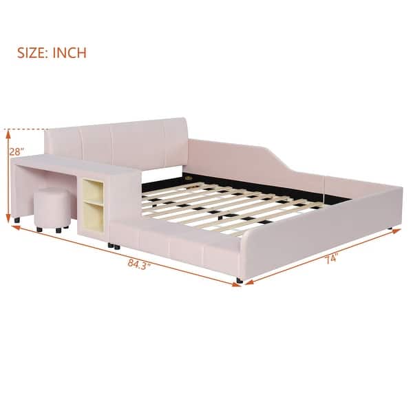 dimension image slide 0 of 5, Baby Toddler Growing Bed Skin Friendly Upholstered Bed