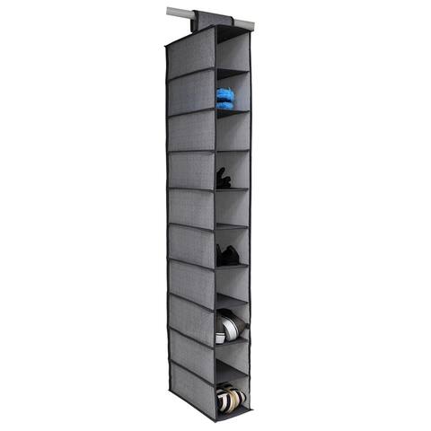 Premius Herringbone 10 Shelf Hanging Closet Organizer, Gray, 5.87x11.75x47.25 Inches - 5.87x11.75x47.25 Inches