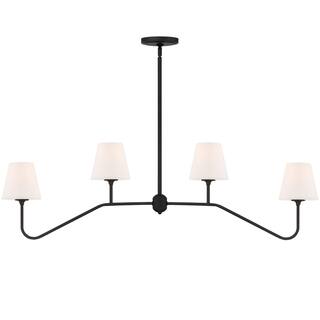 Keenan 4 Light Black Forged Chandelier - 48'' W x 15'' H x 6'' D
