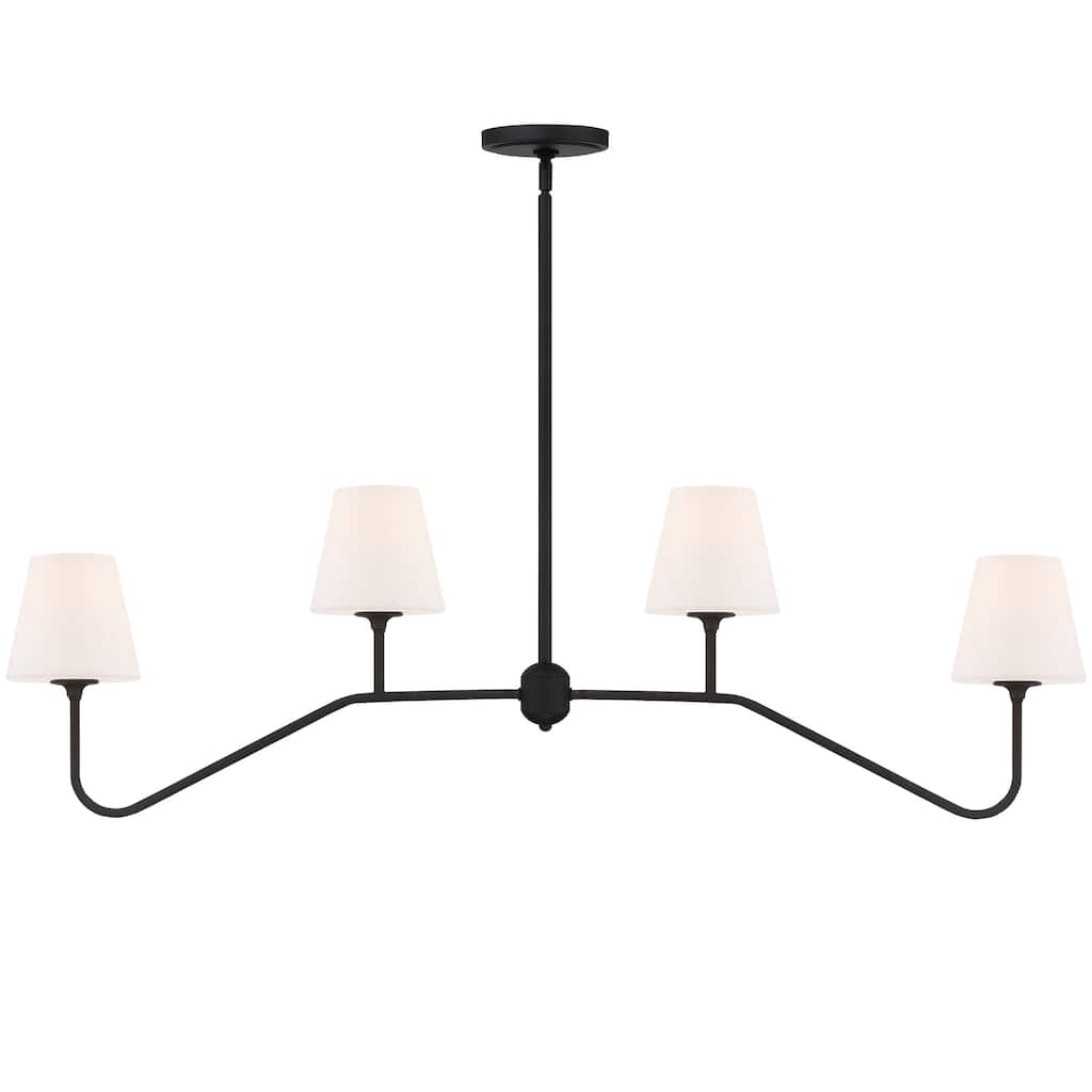 Keenan 4 Light Black Forged Chandelier - 48'' W x 15'' H x 6'' D