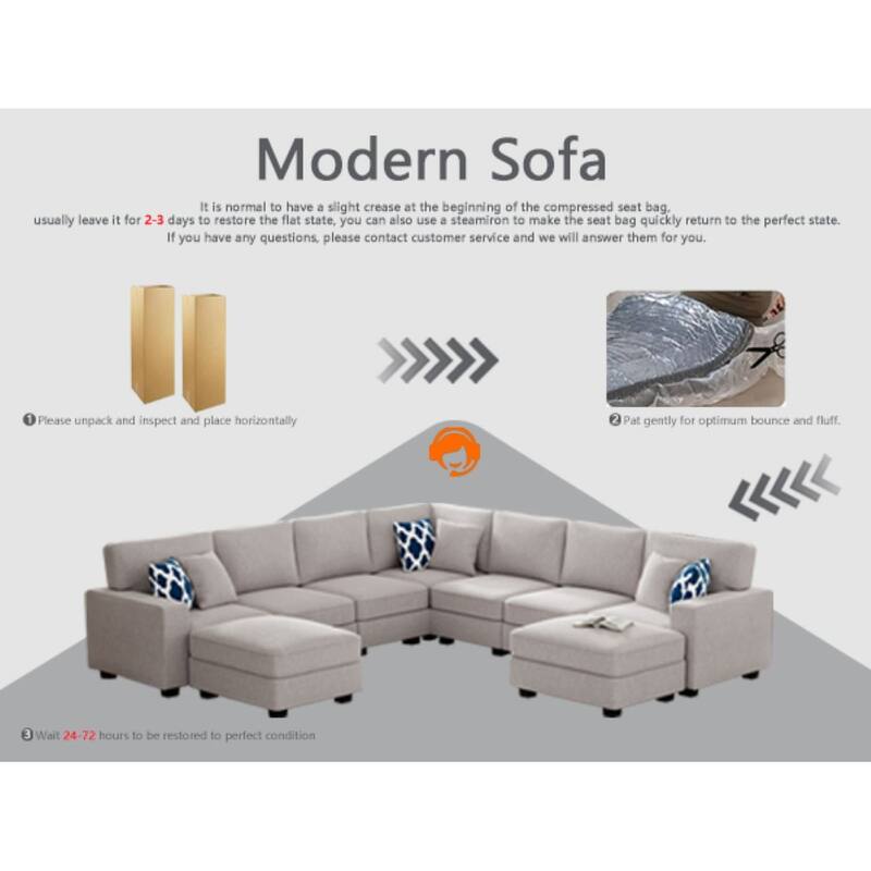 9 Piece Modular Flexible Combination Sectional