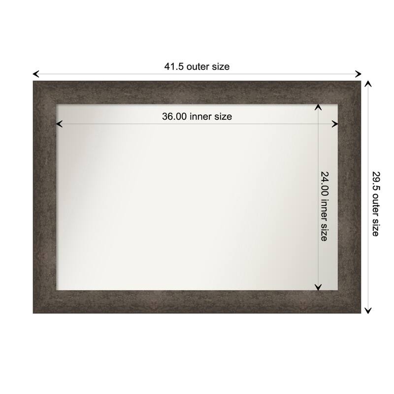 Dappled Non-Beveled Wood Framed Wall Mirror - Dappled Light Bronze - Glass Size 36x24
