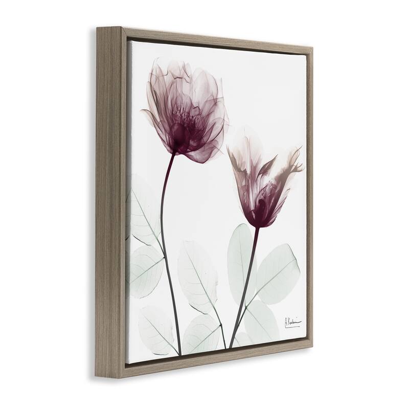 Stupell Minimalist Translucent Flowers Framed Floater Canvas Wall Art Design By Albert Koetsier