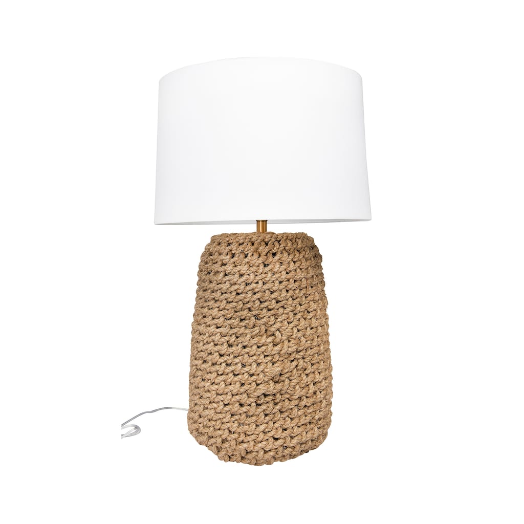 Jute Rope Table Lamp with Linen Shade