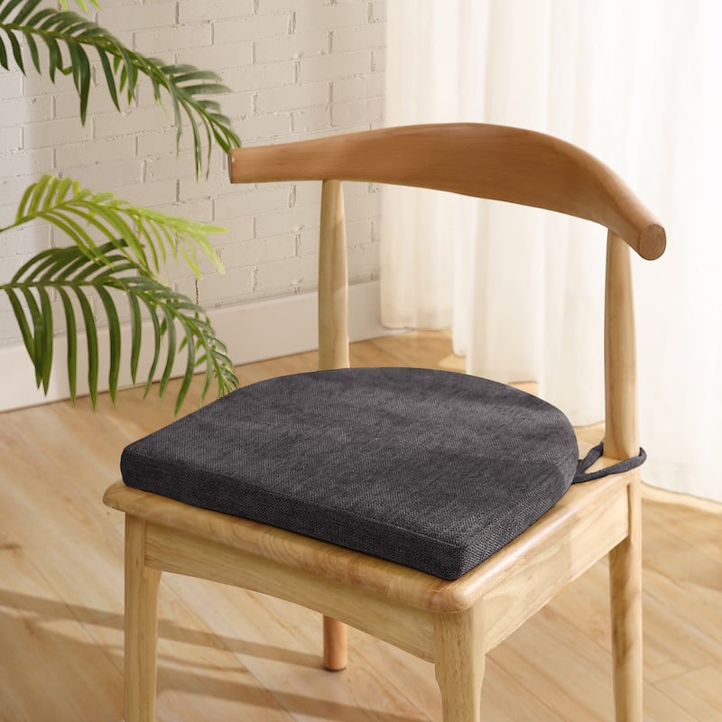 Sweet Home Collection U-Shape High Density Memory Foam Chair Pads with Ties