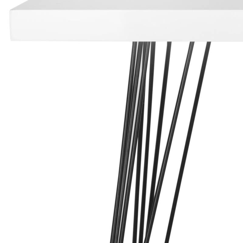 SAFAVIEH Pearlene Mid-Century White/ Black Lacquer Console Table - 55" x 17.5" x 32" - 55Wx18Dx32H