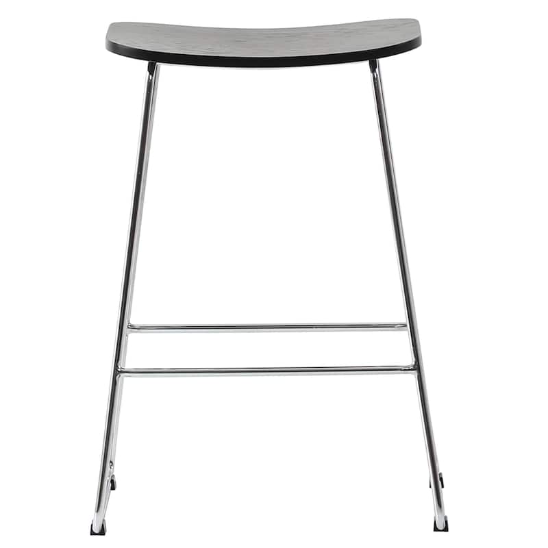 Melrose Modern Wood Saddle Seat Counter Stool by Set of 2 LeisureMod - 26"