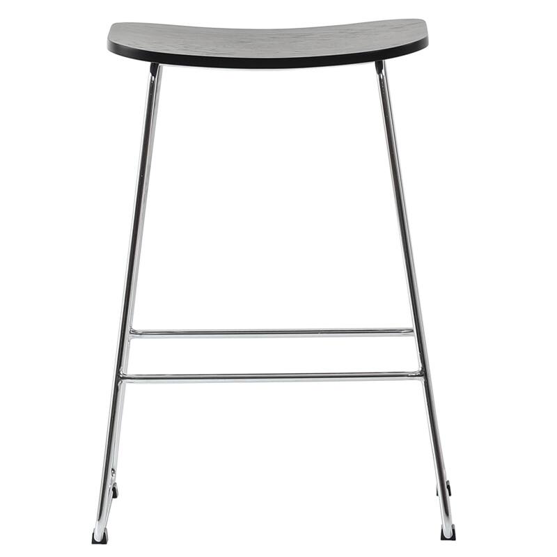 Melrose Modern Wood Saddle Seat Counter Stool by LeisureMod