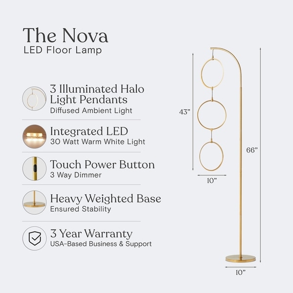 Brightech Nova 74 in. Industrial 3 Ring Light LED Super