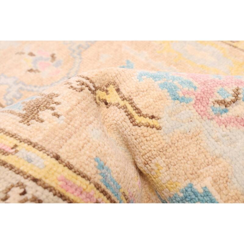 ECARPETGALLERY Hand-knotted Modern Oushak Tan Wool Rug - 3'1 x 12'2