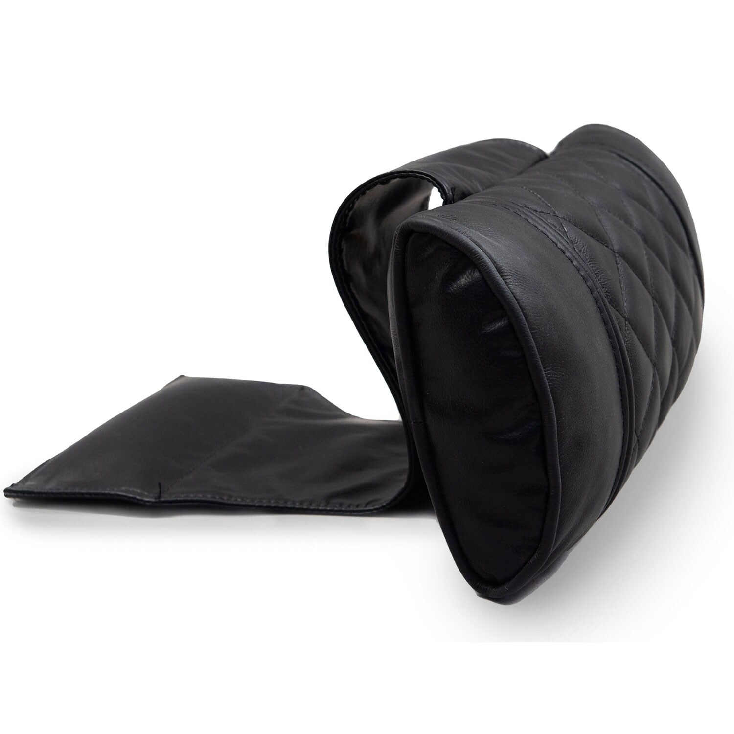 Juvale Car Headrest Pillow, Memory Foam, Black Faux Leather (11