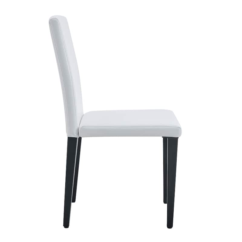4 White PU dining chairs, simple and versatile, comfortable and accompanied