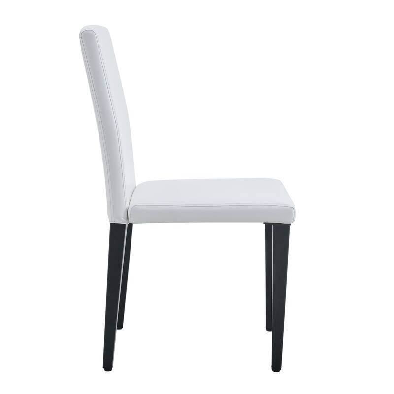 White Black Side Chair Reception Chair Lounge Chair Meeting Room Chair Armless Chair with Metal Legs