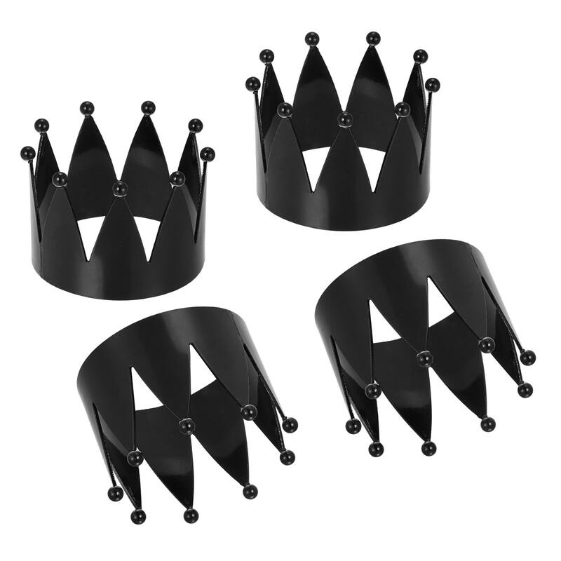 Napkin Rings, 4pcs 43mm ID Alloy Crown Shape Napkin Buckles, Black