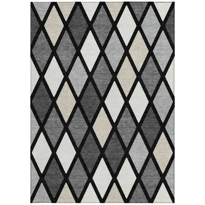 HomeRoots Geometric Transitional Rectangle Outdoor Rug