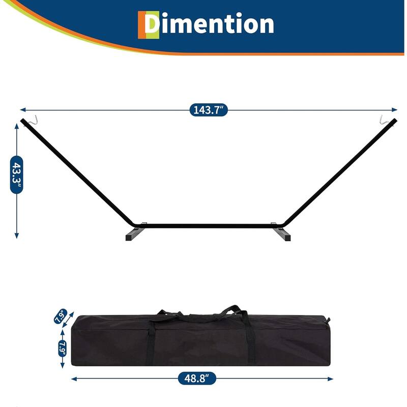 Premium Hammock Set with Quick-Lock Steel Stand and Carry Bag for Patio
