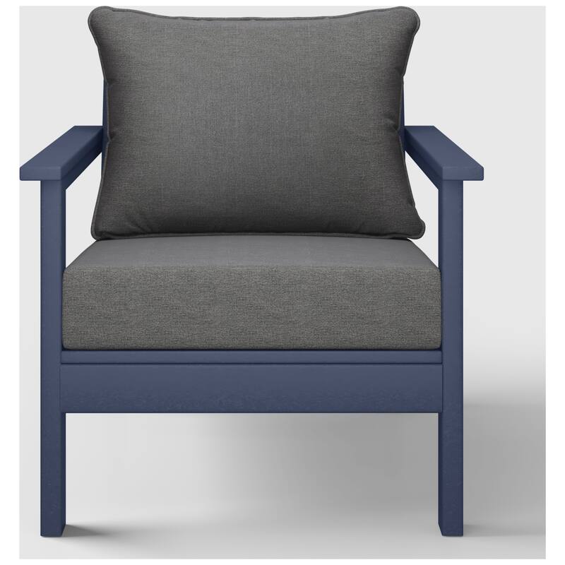 Birchwood All Weather HDPE Outdoor Patio Navy Blue Deep Seating Conversation Set With Cushions (2-Piece)