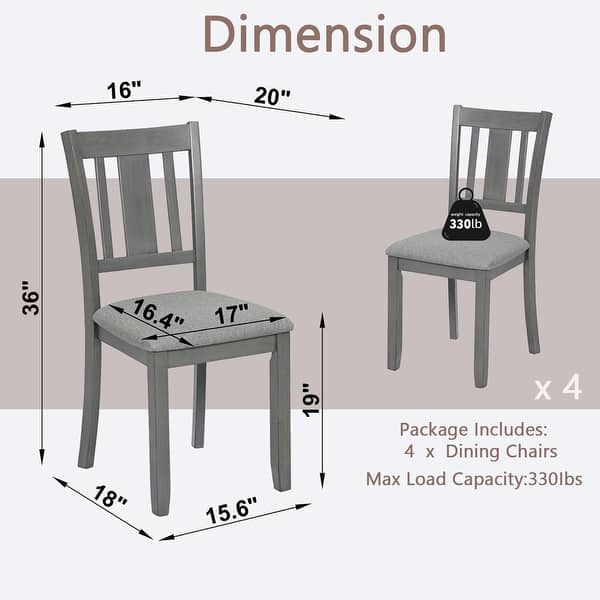 dimension image slide 1 of 7, Wooden Dining Chairs Set of 4 Kitchen Chair Side Chair Accent Chair