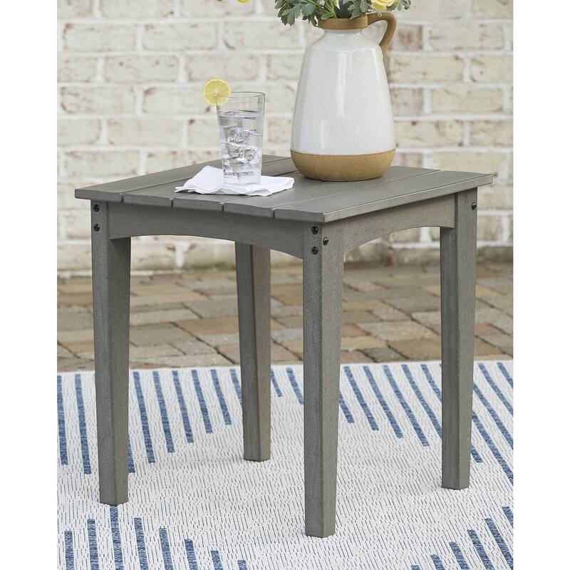 Signature Design by Ashley Visola Gray Outdoor Adirondack Chair and End Table - 31"W x 33"D x 37"H
