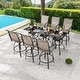 preview thumbnail 2 of 24, Patio Festival 9-Piece Outdoor Bar Height Swivel Dining Set Grey