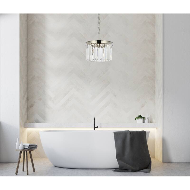 Royce Edge 3-Light Polished Nickel Pendant