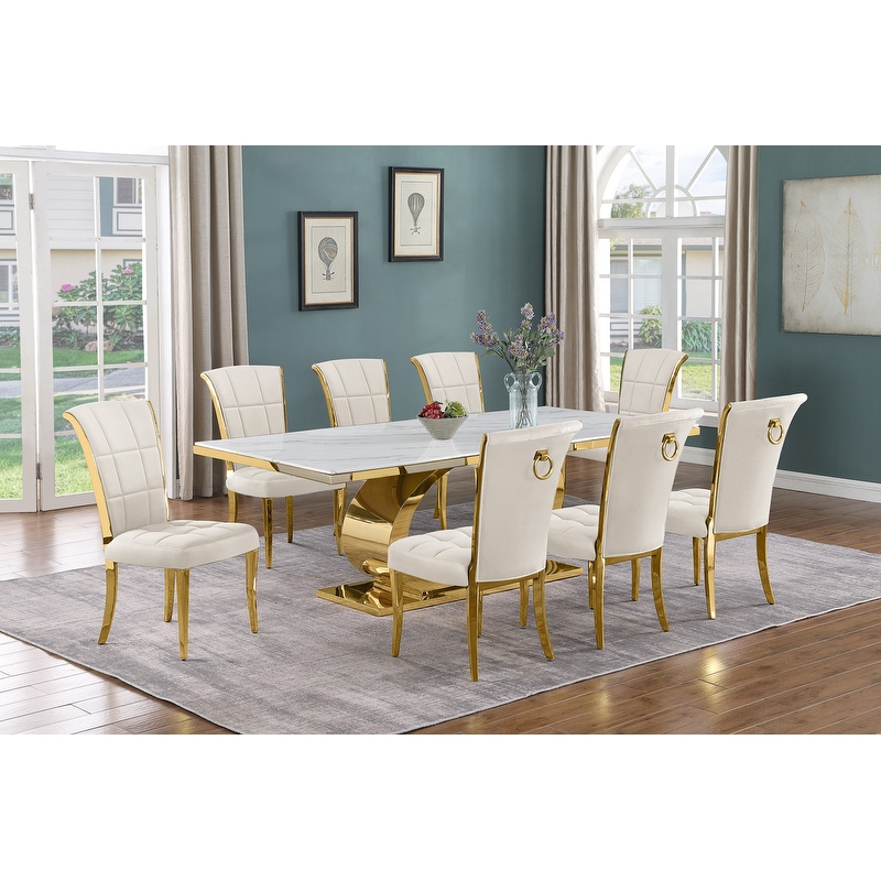 Best Quality Furniture D432 3 SC320 7 Dining Set with 87