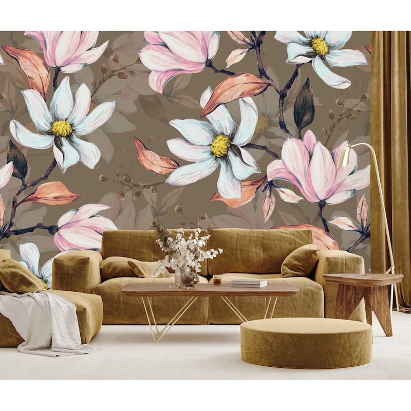 Brown Wallpaper with Flowers Bed Bath & Beyond 35647402