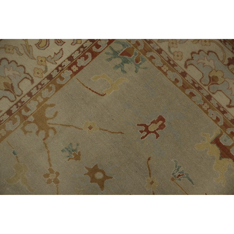 Hand Knotted Oriental 100% Wool Carpet Traditional Floral Greys & Charcoal Ziegler Area Rug - 12' 1'' X 8' 6''