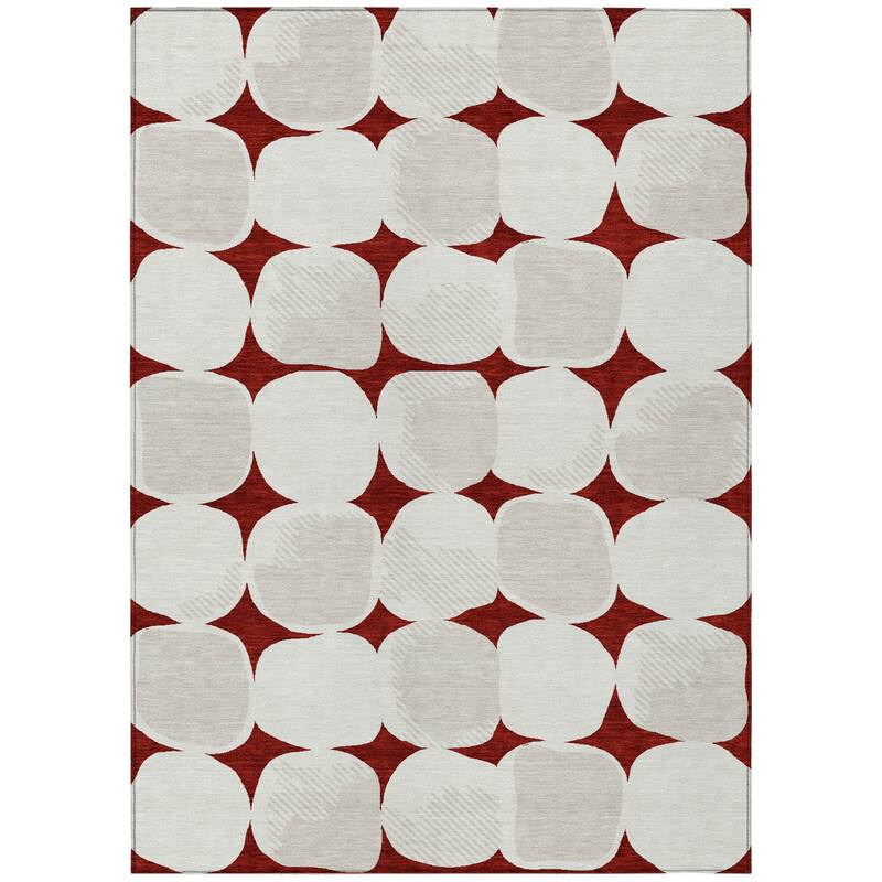 HomeRoots Abstract Transitional Rectangle Outdoor Rug
