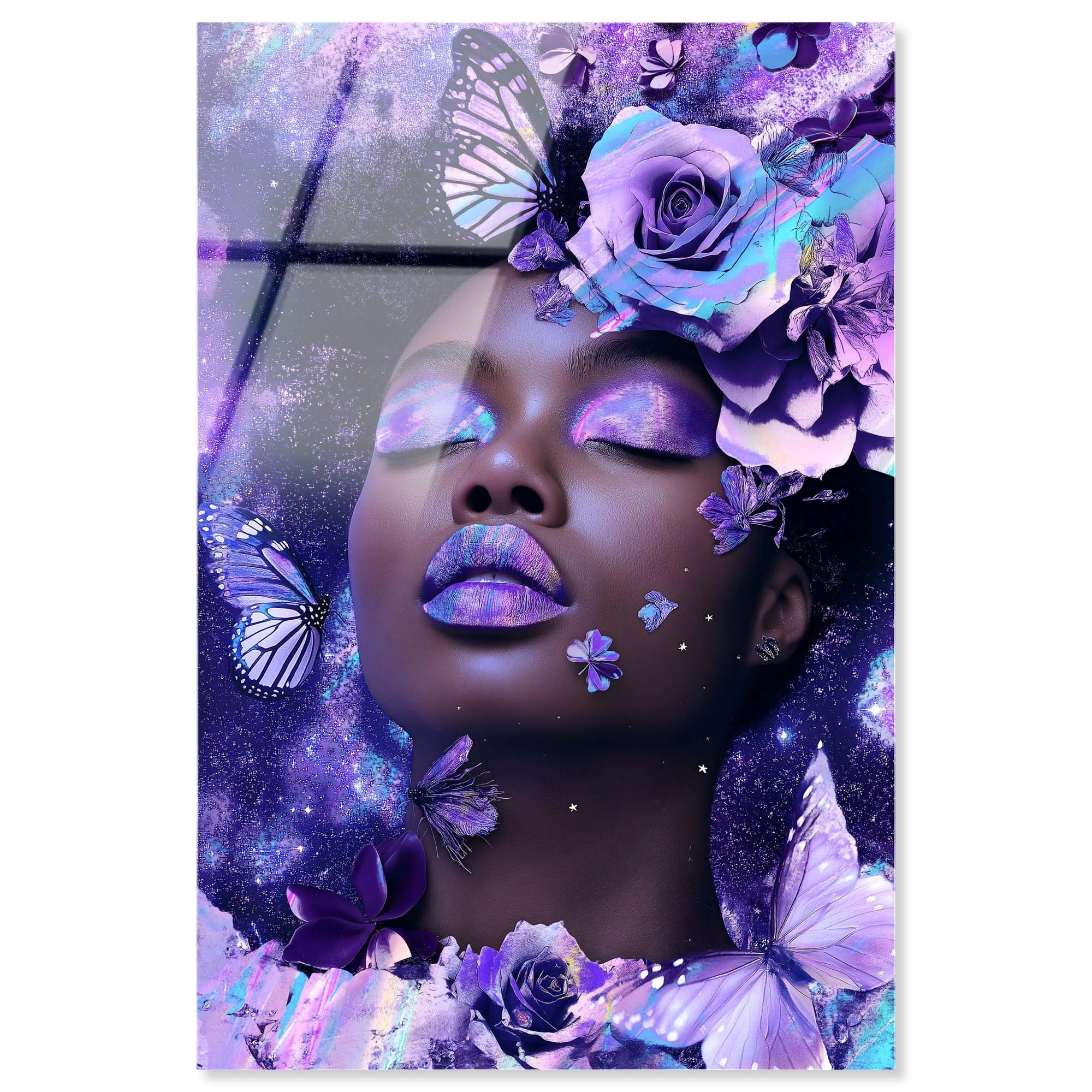 Glistening Neon Woman Glam Acrylic Glass Wall Art by Art Remedy