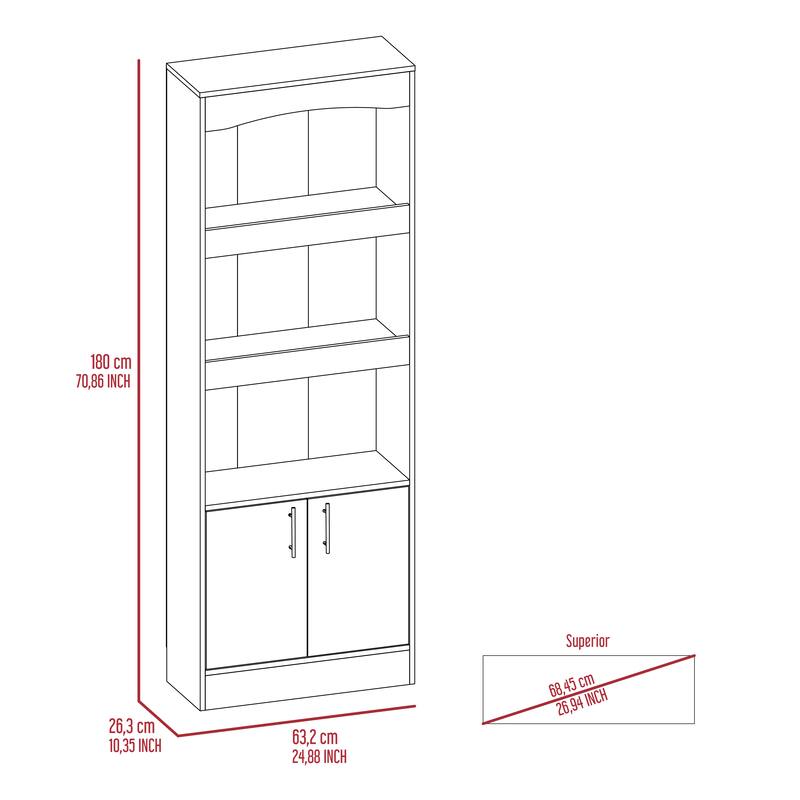 Bookcase for Office, Metal Hardware, Black Wengue Finish