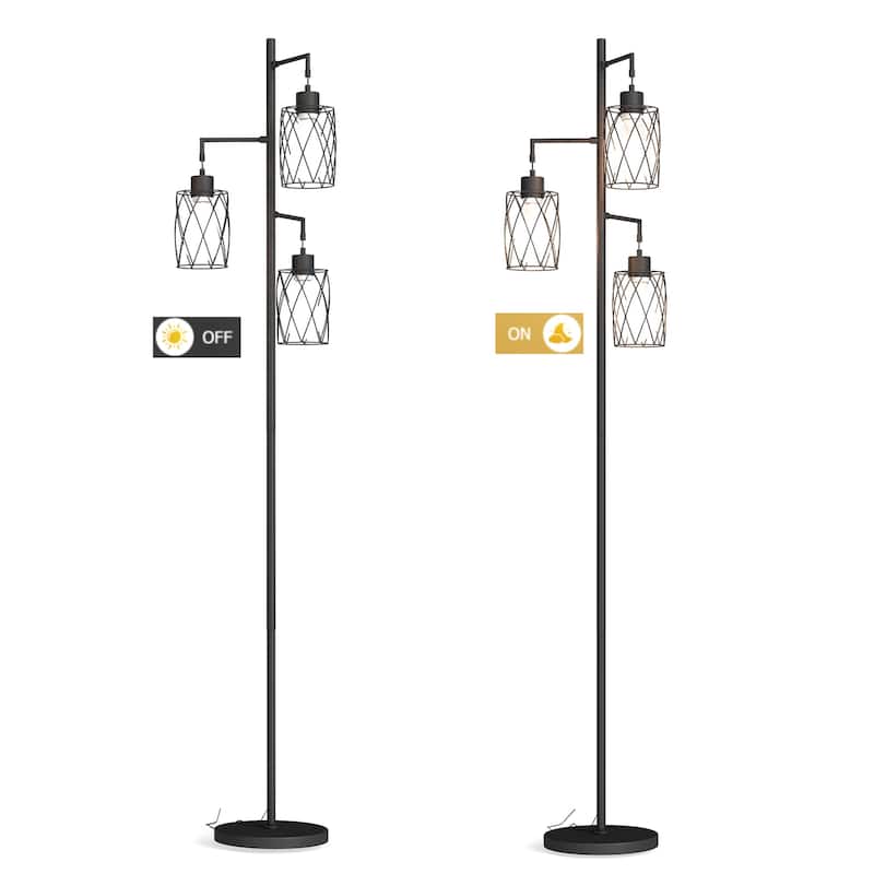 67 Inch 3-Light Tree Floor Lamp with Foot Switch, Easy to Assemble