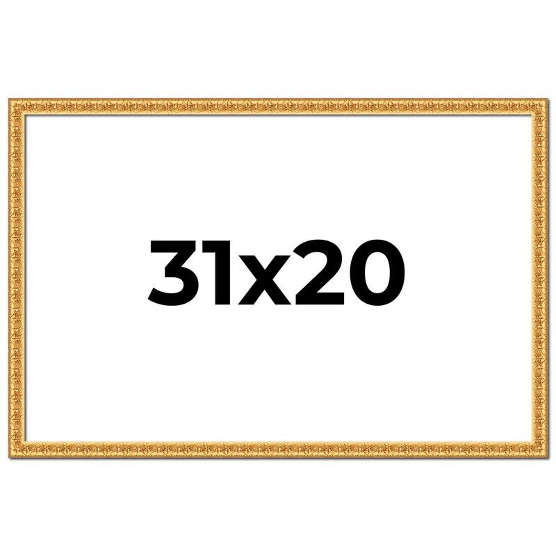 31x20 Frame Gold Real Wood Picture Frame Width 1 inches | Interior