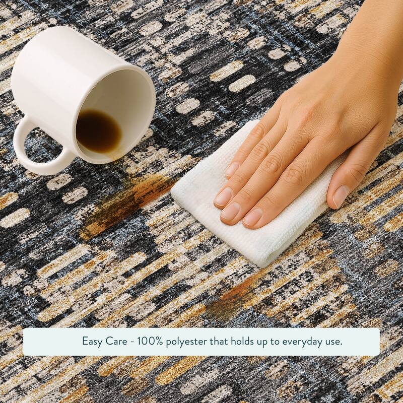 Machine Washable Indoor/ Outdoor Modern Ignacio Chantille Rug