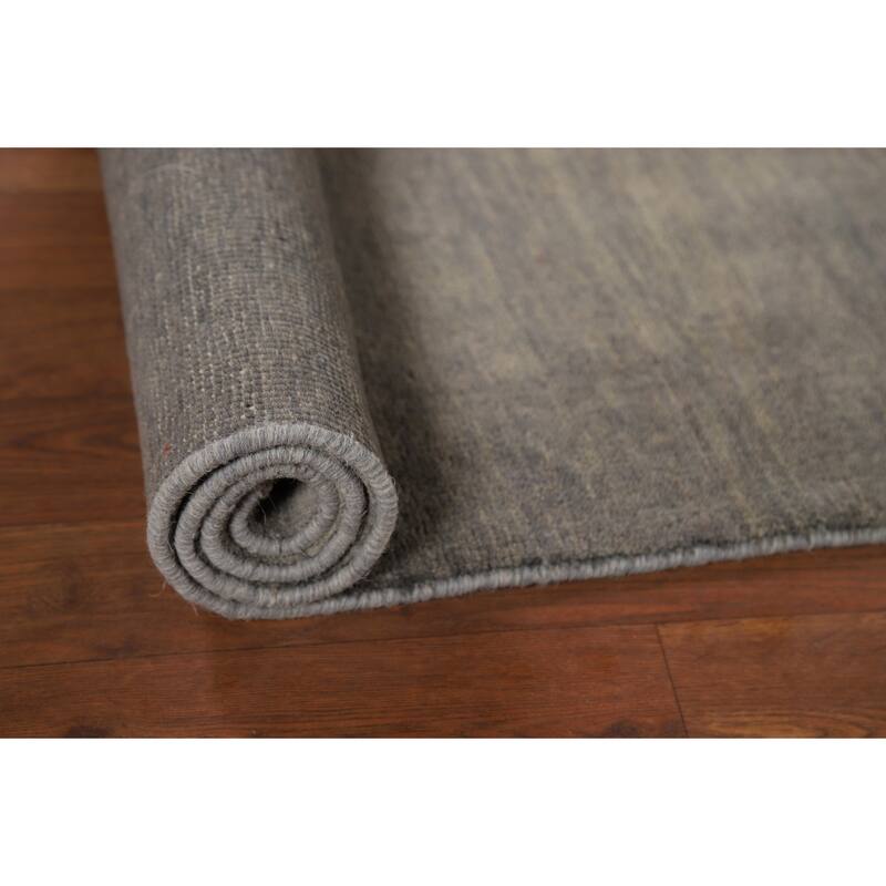 Gray Modern Gabbeh Oriental Foyer Rug Hand-Knotted Wool Carpet - 3'3"x 4'11"