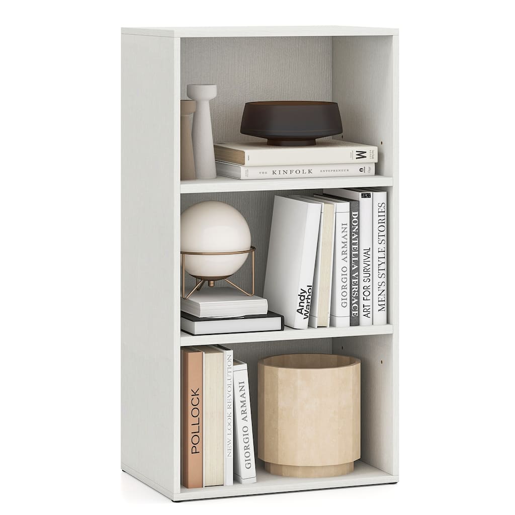 Gymax 3-Tier Cube Bookcase Modern Open Bookshelf w/ Adjustable Shelves - See Details