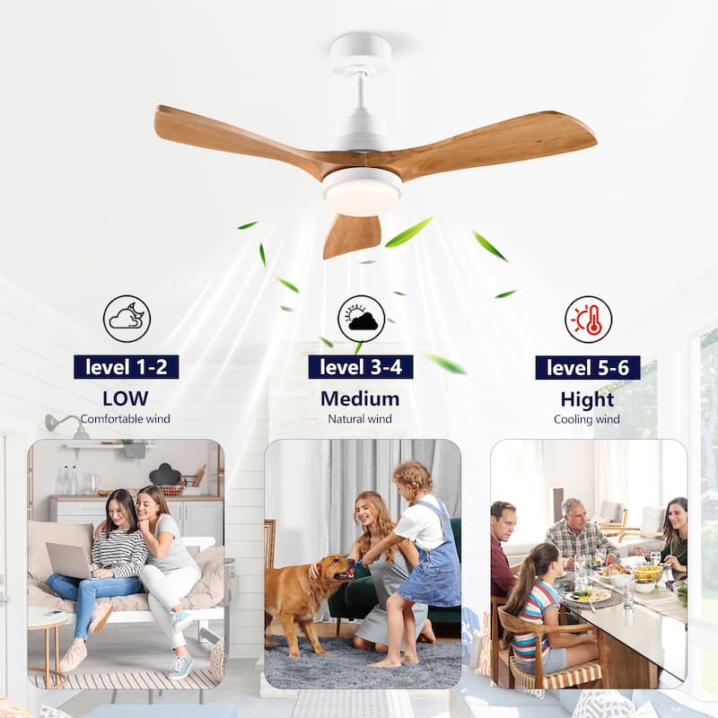 42" Ceiling Fan w/ 3 Color Dimmable Remote Control Reversible DC Motor, Led Light