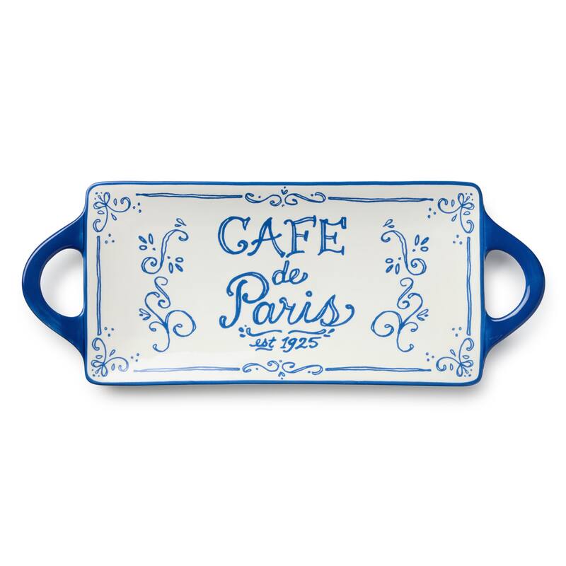 Certified International Bistro Rectangular Handled Tray - 15.75"L x 6.50"W x 1.50"H