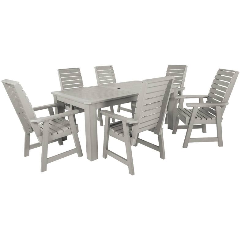 Weatherly 7-piece Outdoor Dining Set - 42" x 72" Table, Dining-height - Harbor Gray