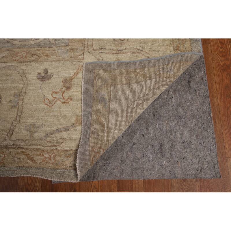 Vegetable Dye Oushak Turkish Rug Hand-Knotted Oriental Wool Carpet - 9'2"x 11'8"
