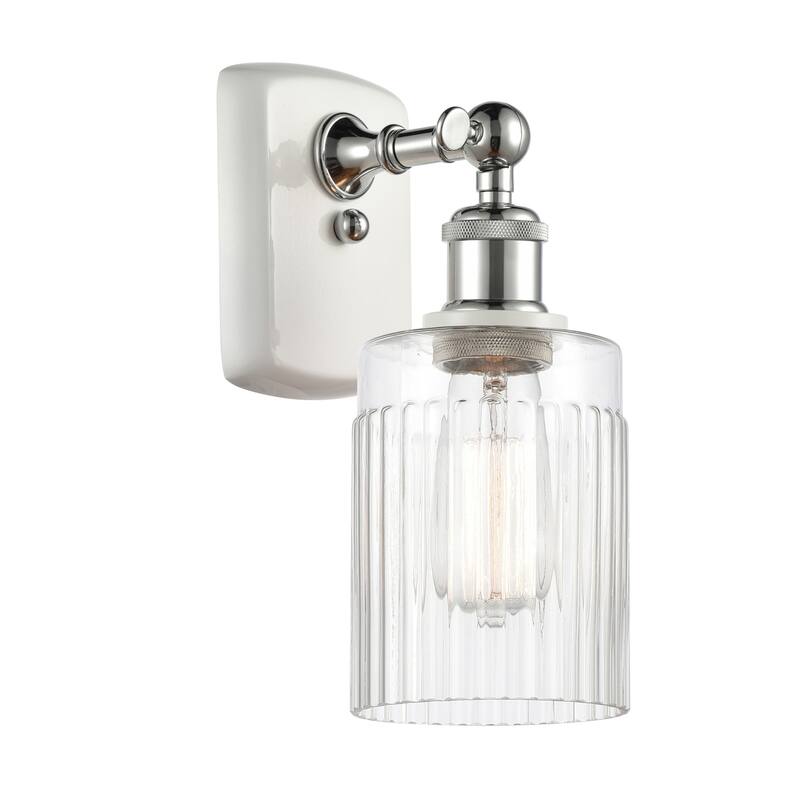 Innovations Lighting Hadley 9" Tall Bathroom Sconce - White and Polished Chrome / Clear